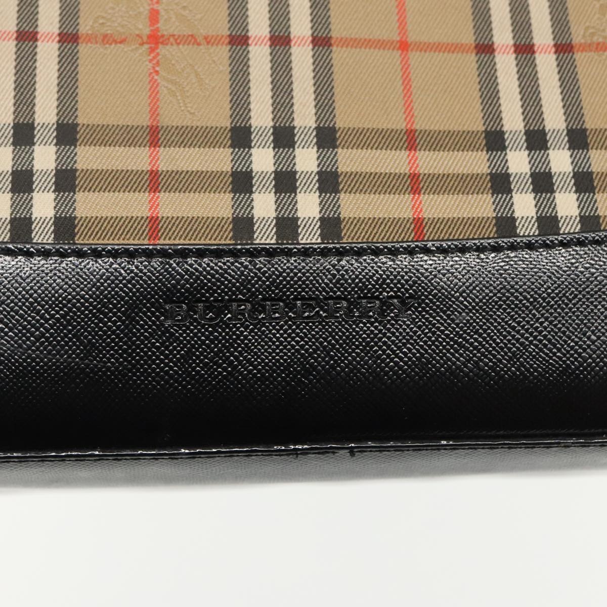 Burberry Nova Check Hand Bag Canvas Leather Beige Gold - 14