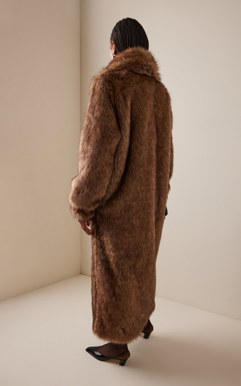 Damiy Faux Fur Long Coat brown 4