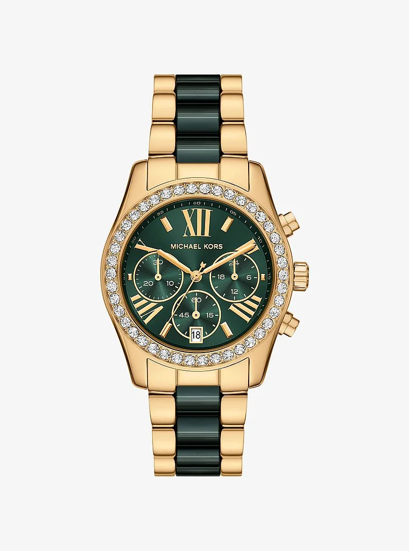 Lexington Pavé Gold-Tone and Ceramic Watch - 1