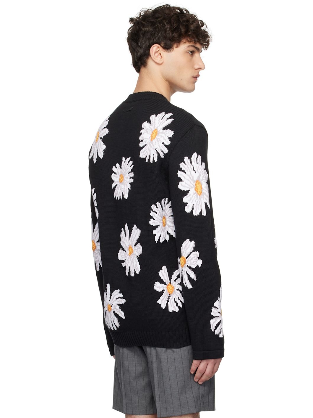 Black All Over Daisy Sweater - 3