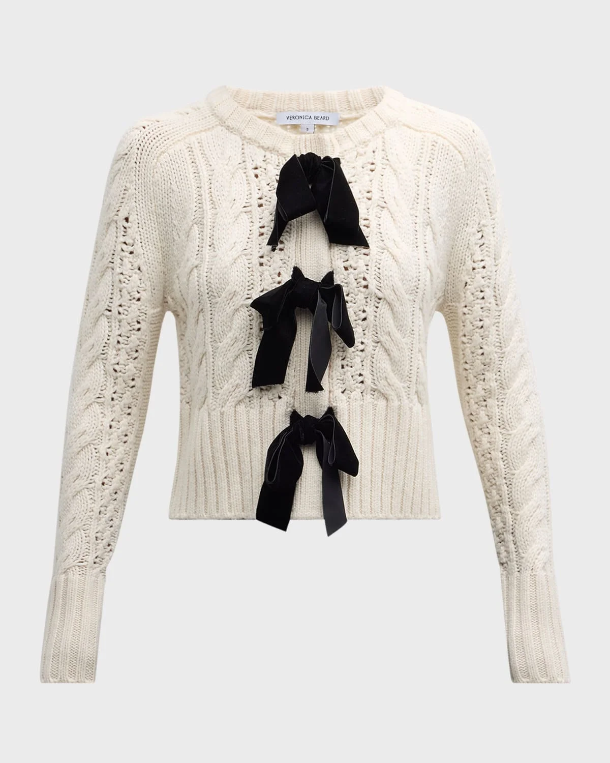 Christina Cable-Knit Bow Sweater - 1