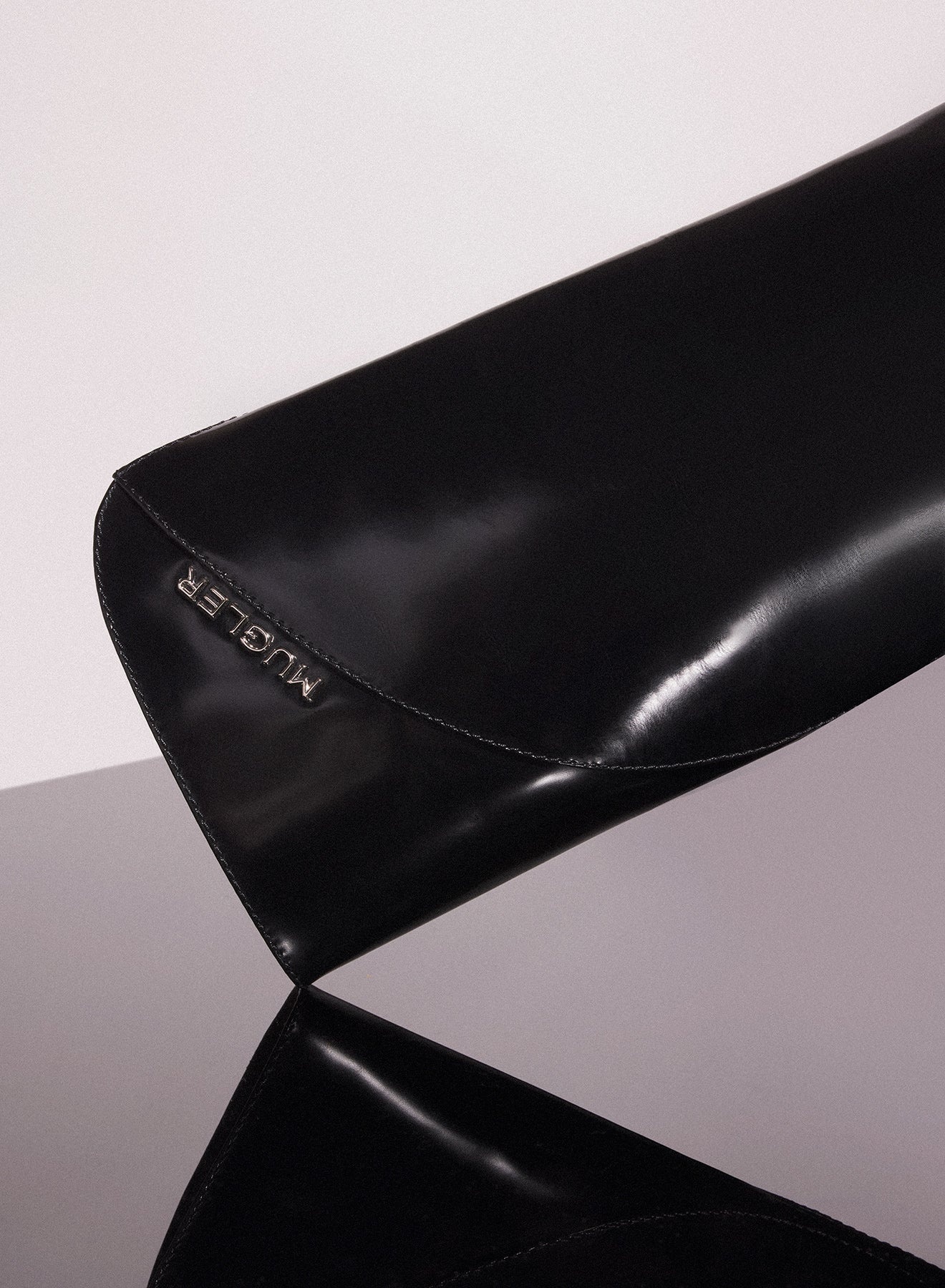 black shiny leather santiag boots - 5