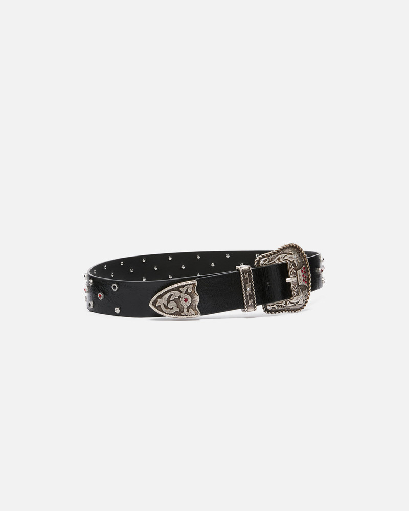 PINKO LEATHER BELT WITH STUDS, 4 CM outlook