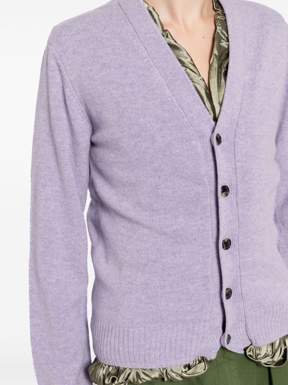 satin-lined cardigan - 5