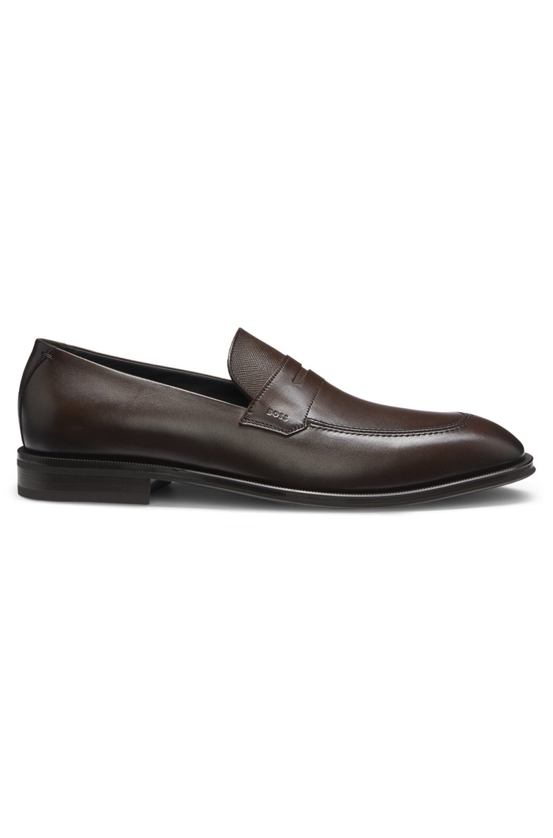 TEXTURED-TONGUE LOAFERS IN LEATHER 1