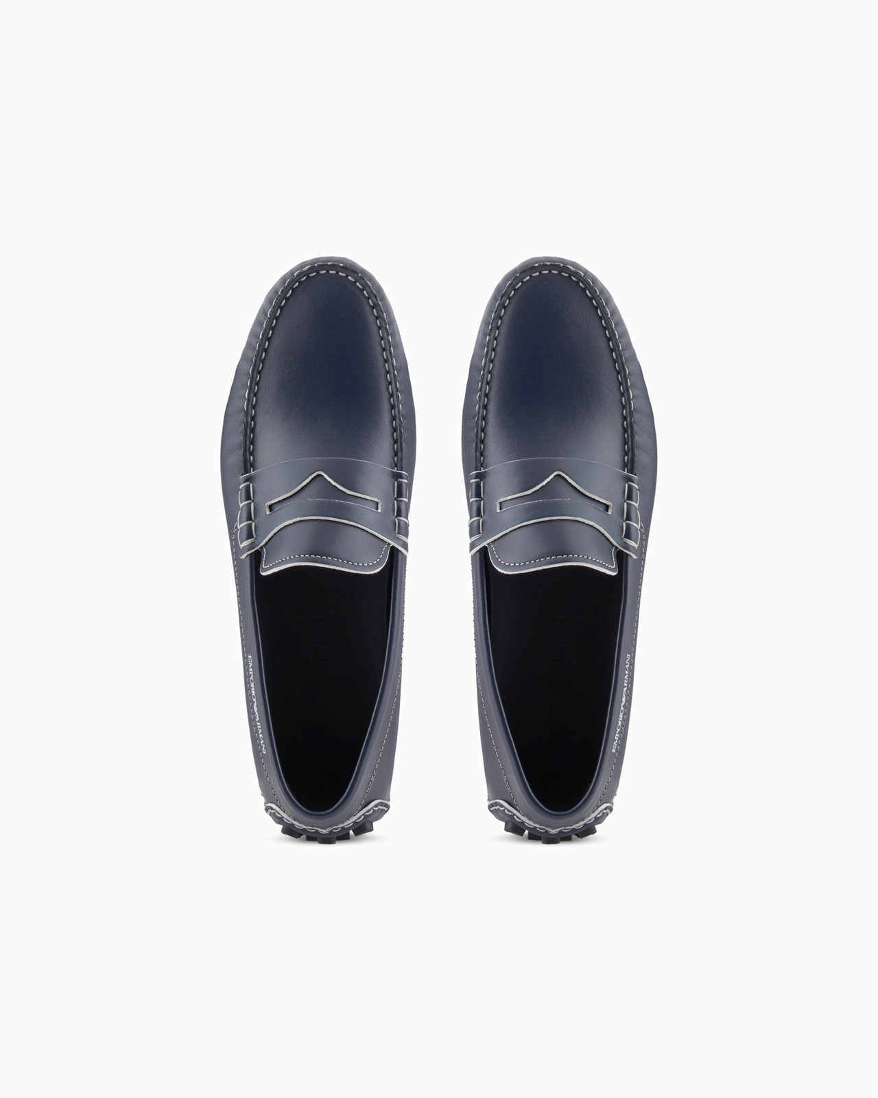 Pebbled leather driving loafers with stirrup bar - 3