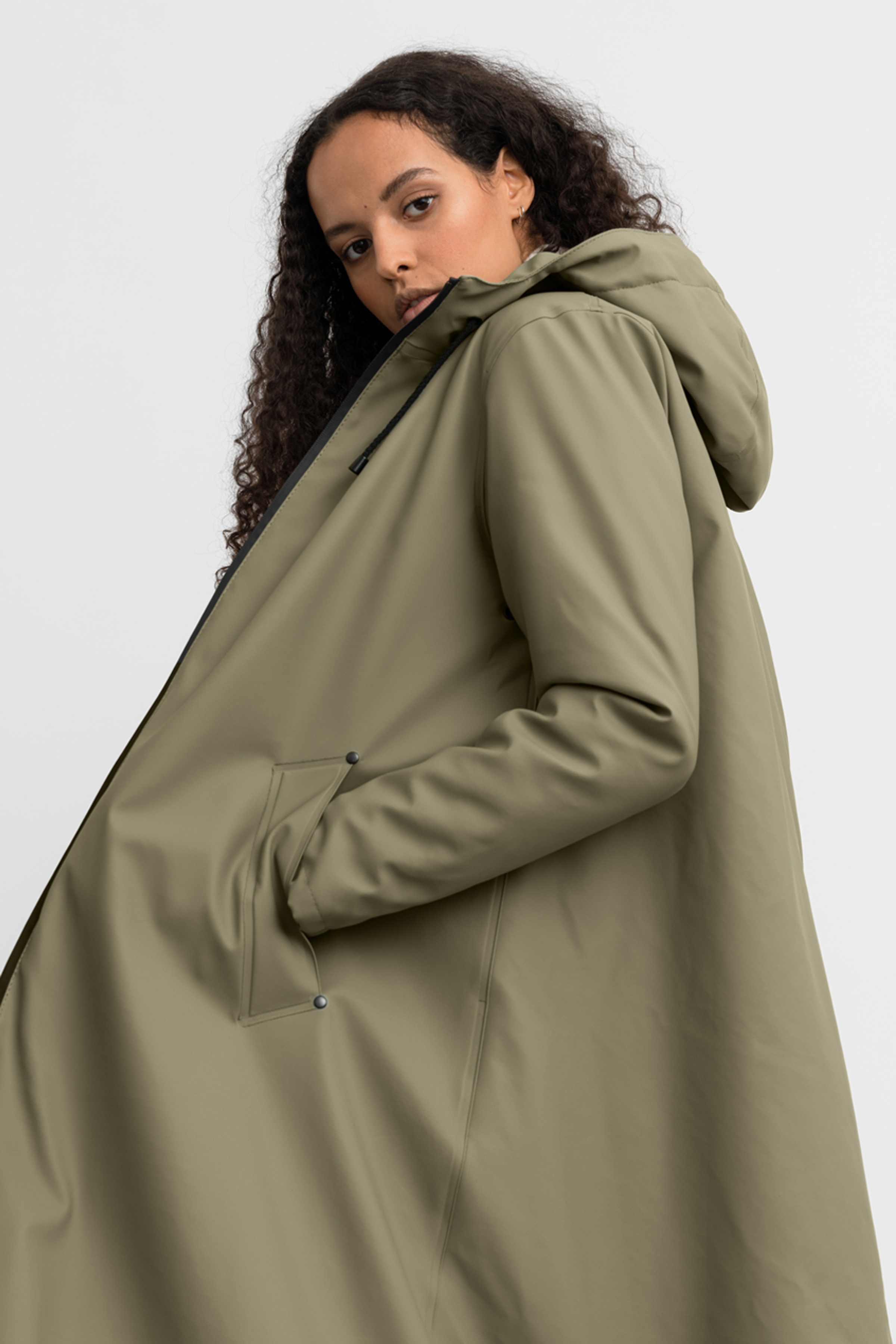Mosebacke Long Winter Raincoat Aloe - 7