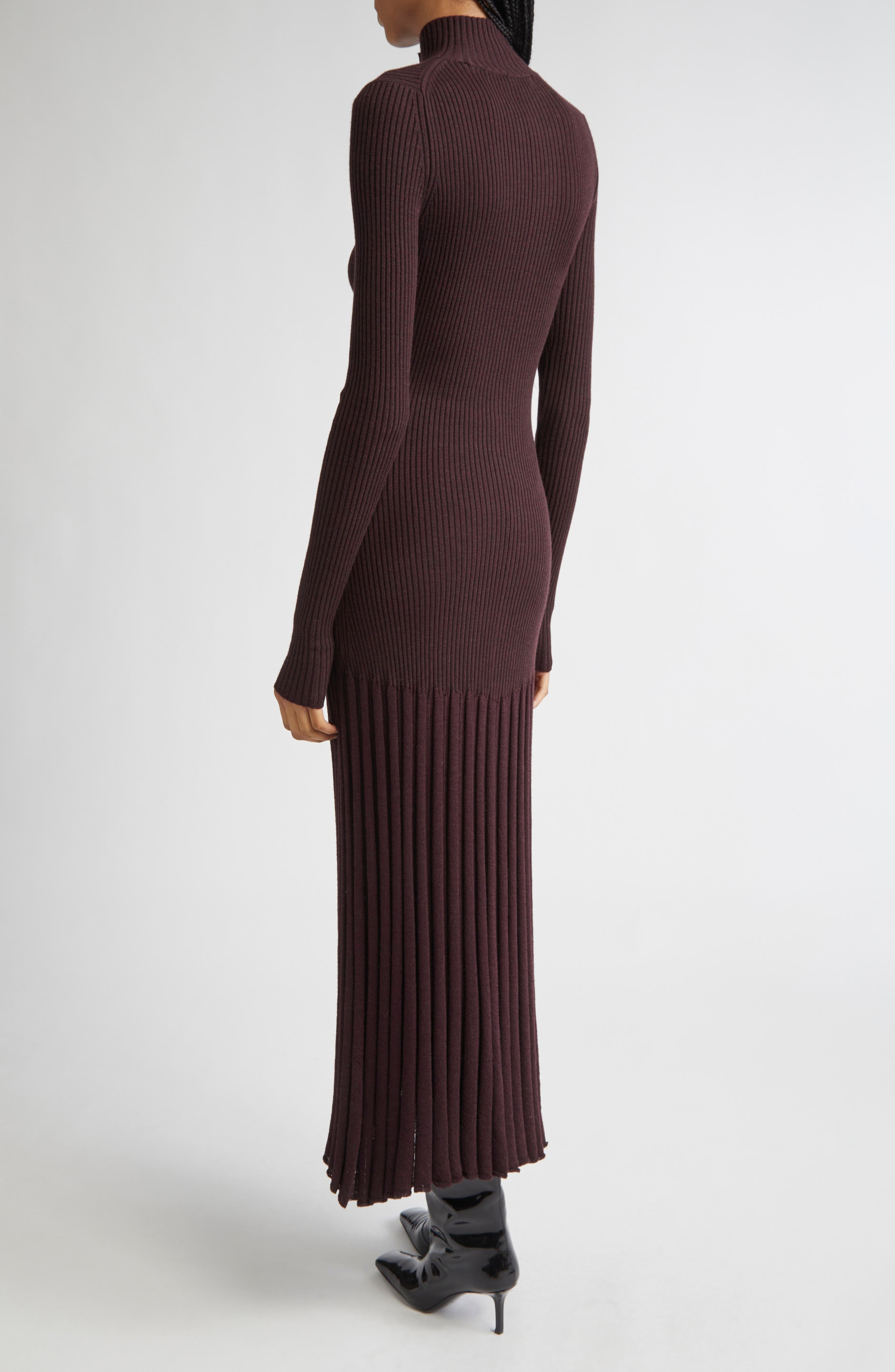 Proenza Schouler Jada Long Sleeve Sweater Dress in Burgundy at Nordstrom - 2