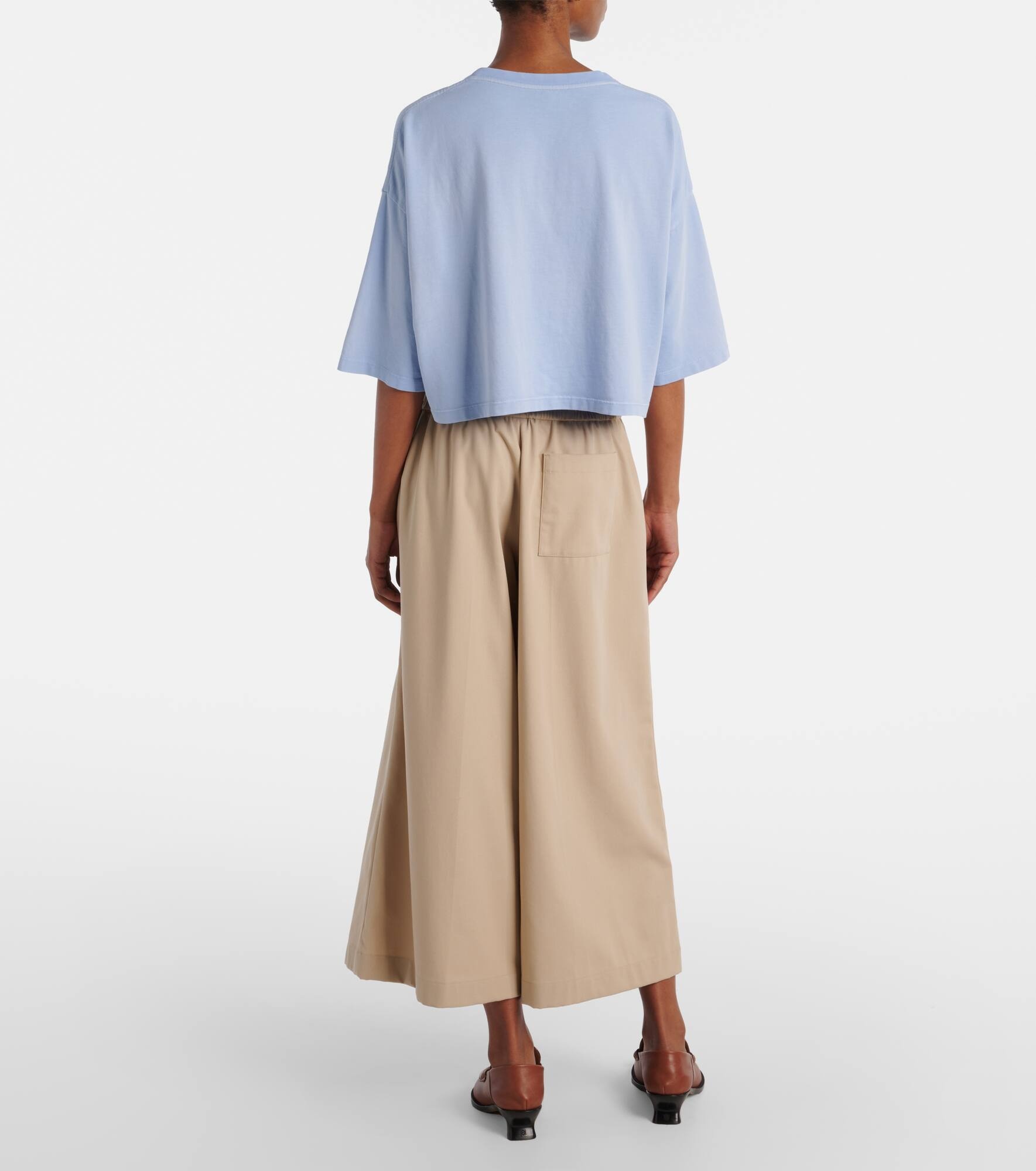 Anagram cropped cotton jersey T-shirt - 3