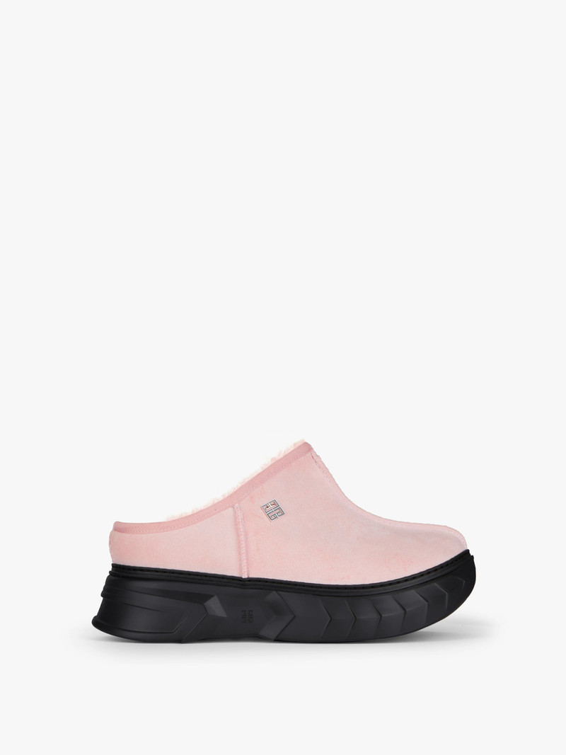 WINTER MALLOW MULES IN SUEDE AND FAUX FUR 1