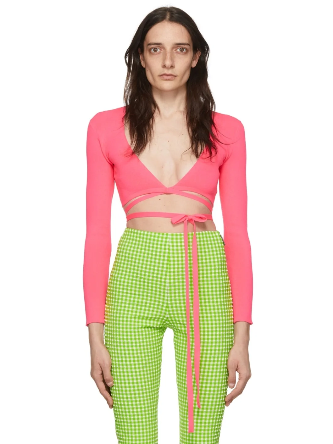 Pink Polyester Cardigan - 1