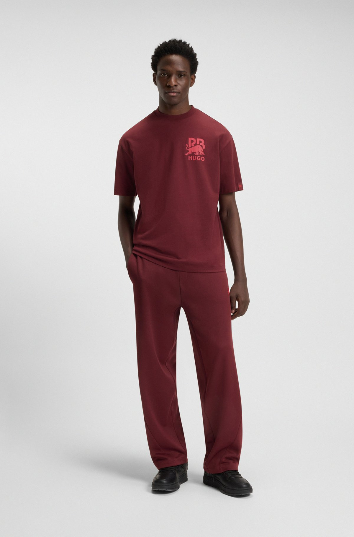 HUGO X RB COTTON T-SHIRT WITH BULL-GRAPHIC LOGO - 4