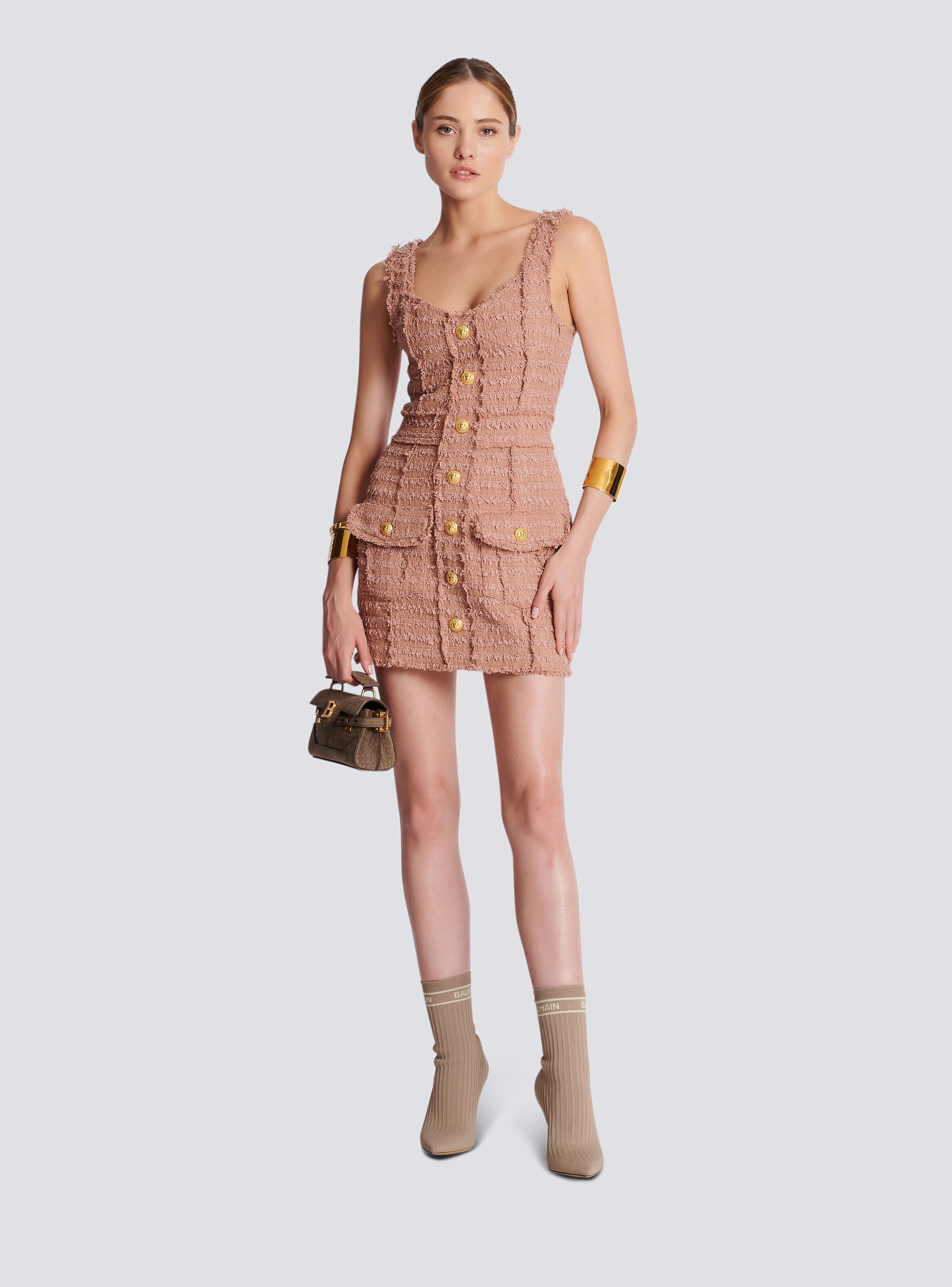 Tweed dress with straps - 2
