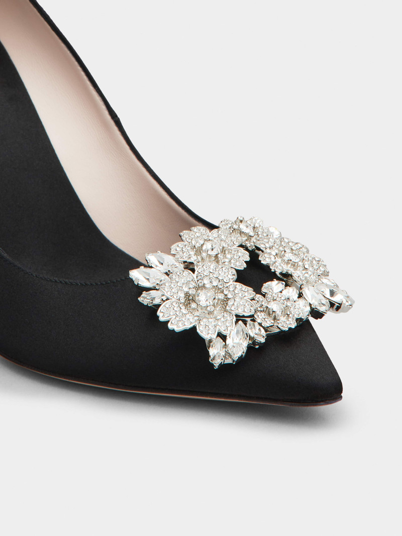 RV Bouquet Strass Buckle Pumps in Satin 3