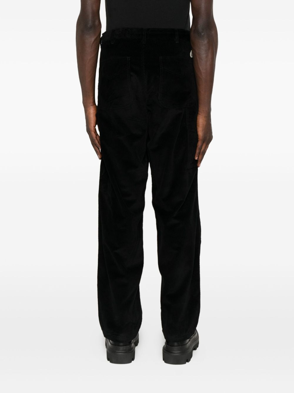 corduroy-panel trousers - 4