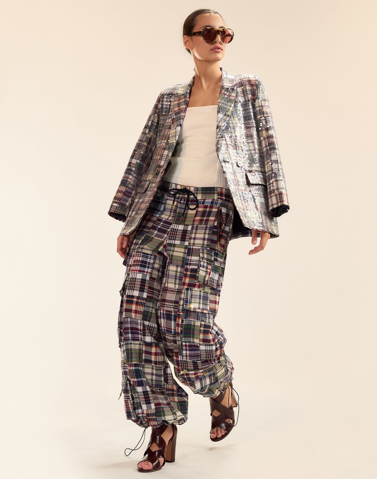Marisol Madras Sequin Blazer - 5