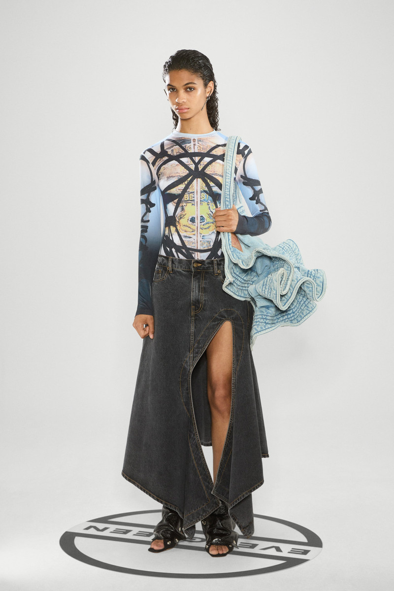 Y/Project Evergreen Cut Out Denim Skirt outlook