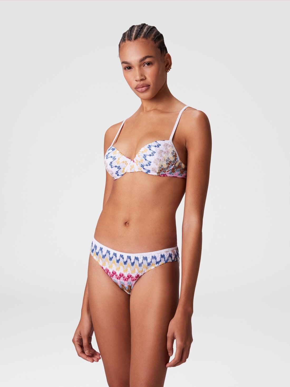 Balconette bikini in lamé viscose lace - 2