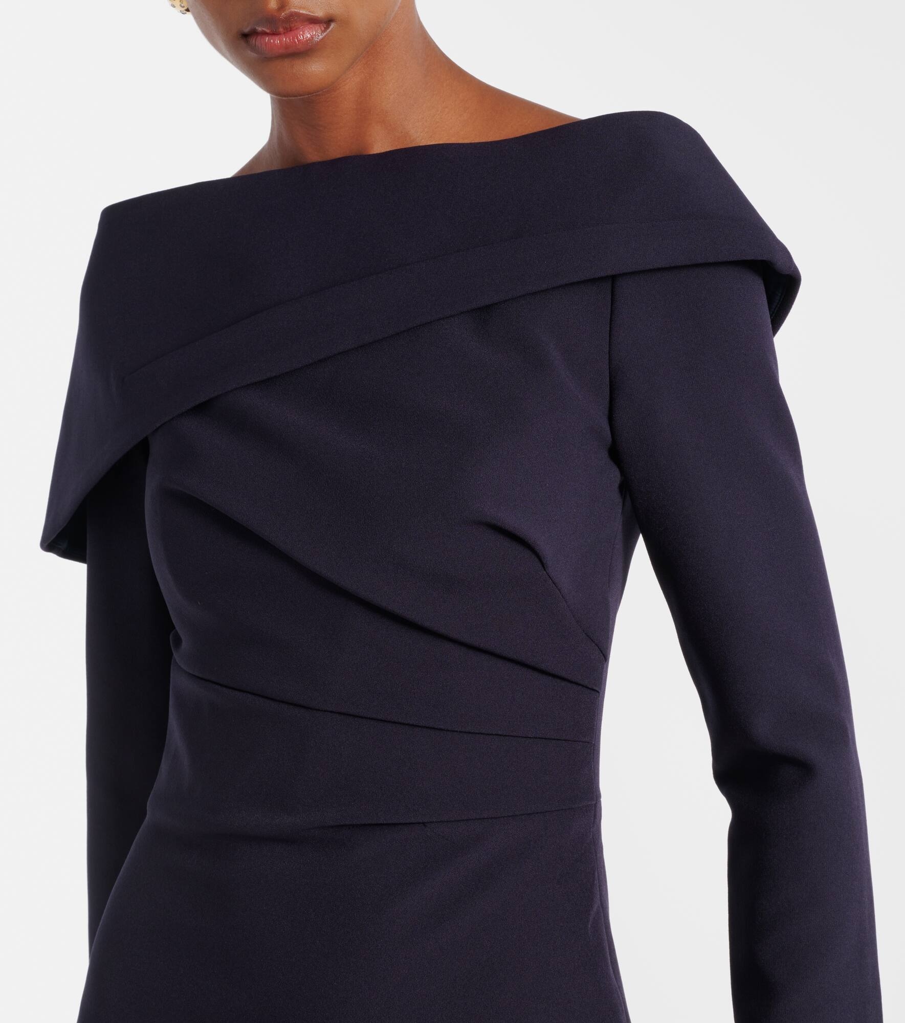 Off-shoulder crêpe midi dress - 4
