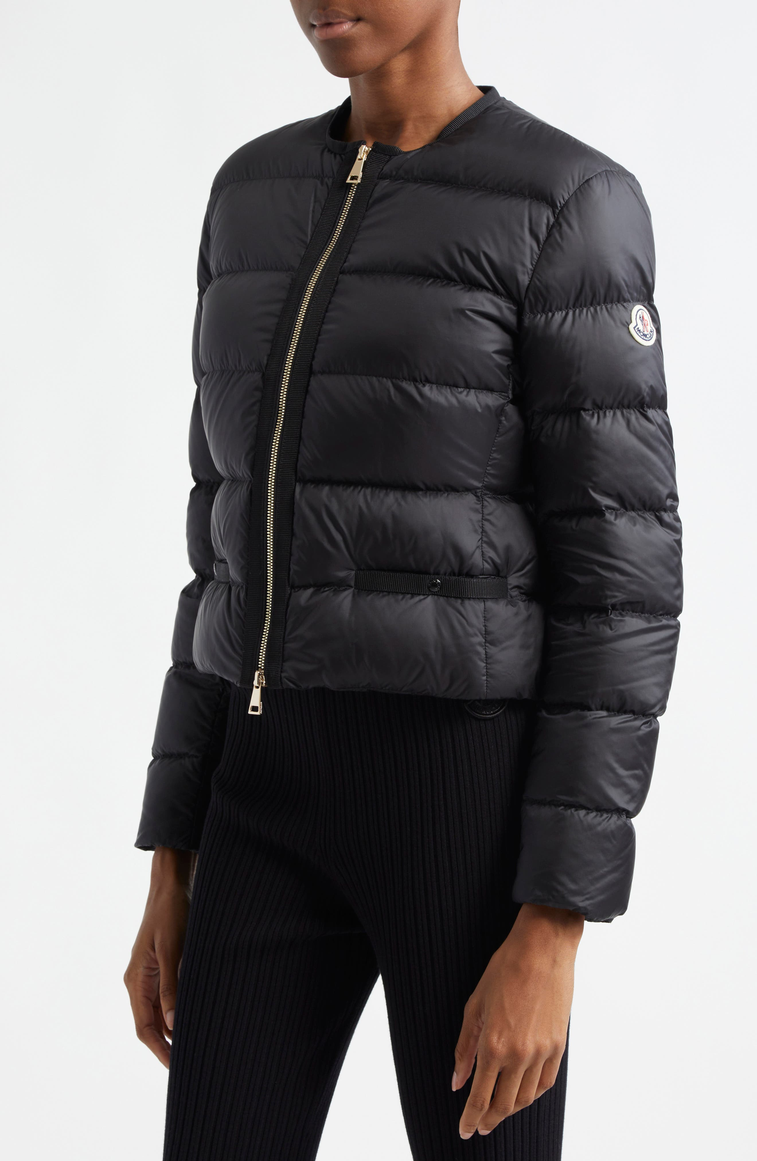 Moncler Laurine Down Crop Jacket in Black at Nordstrom - 4
