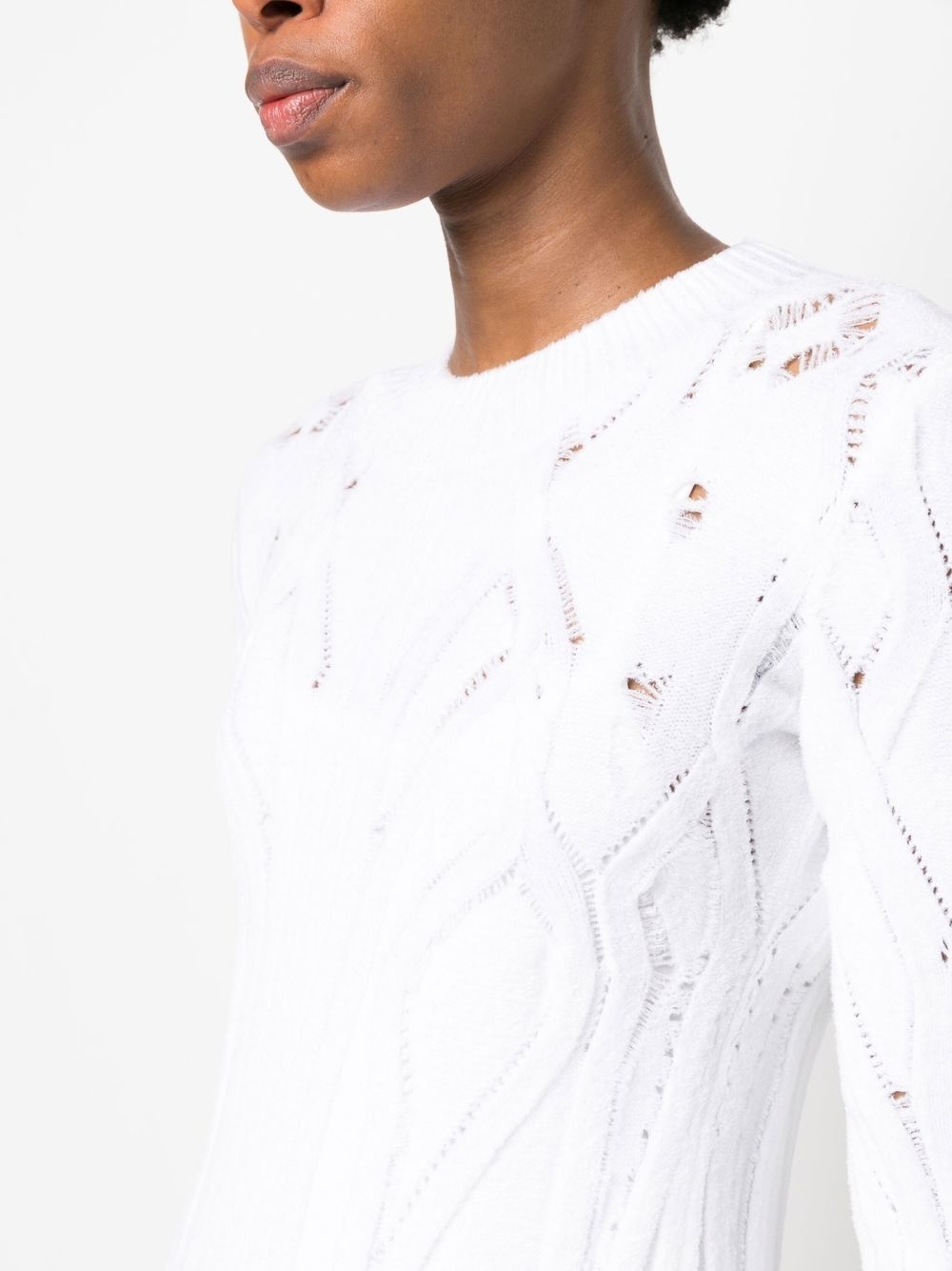 open-knit long-line jumper - 5