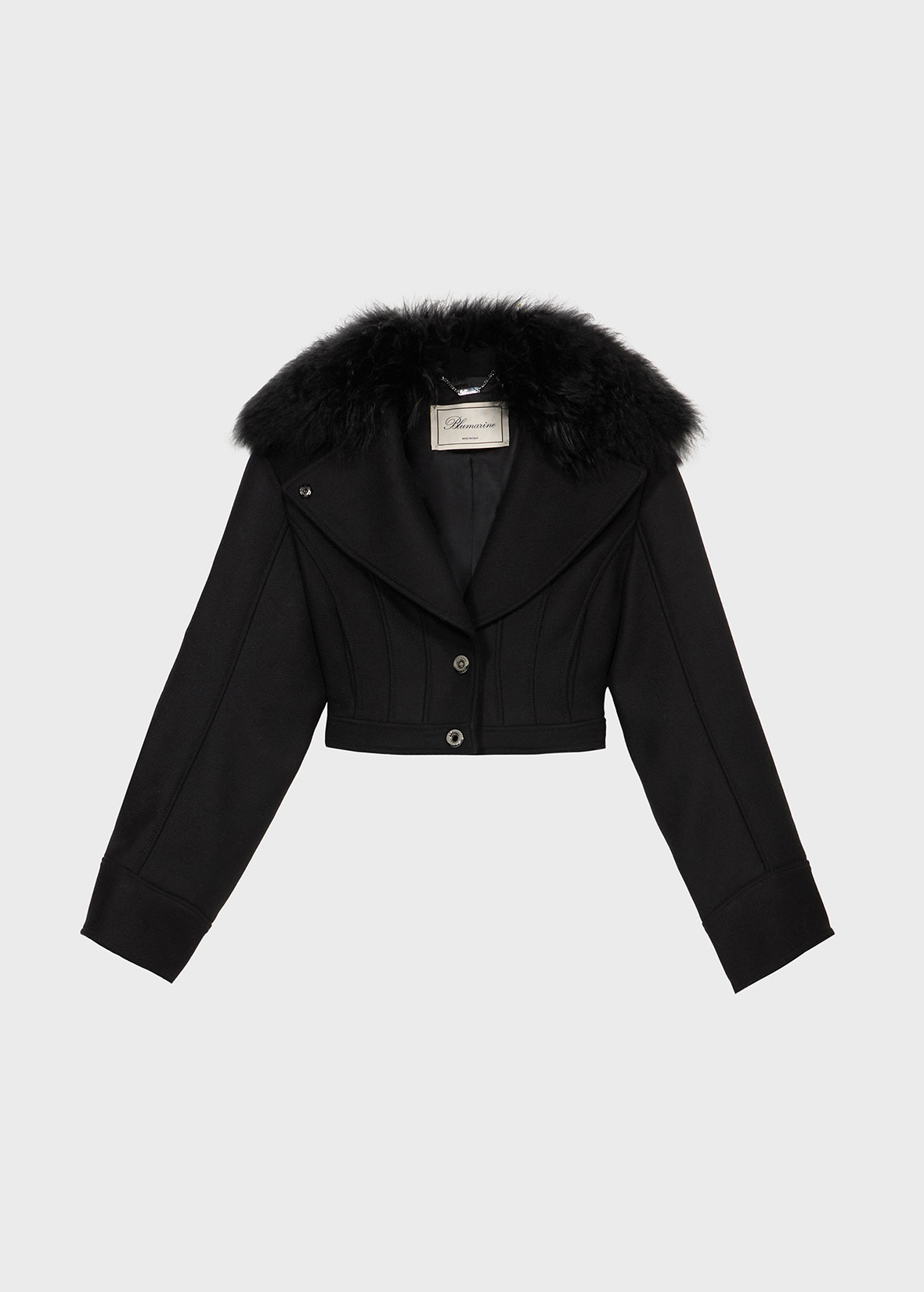 WOOL COAT WITH FUR - 1