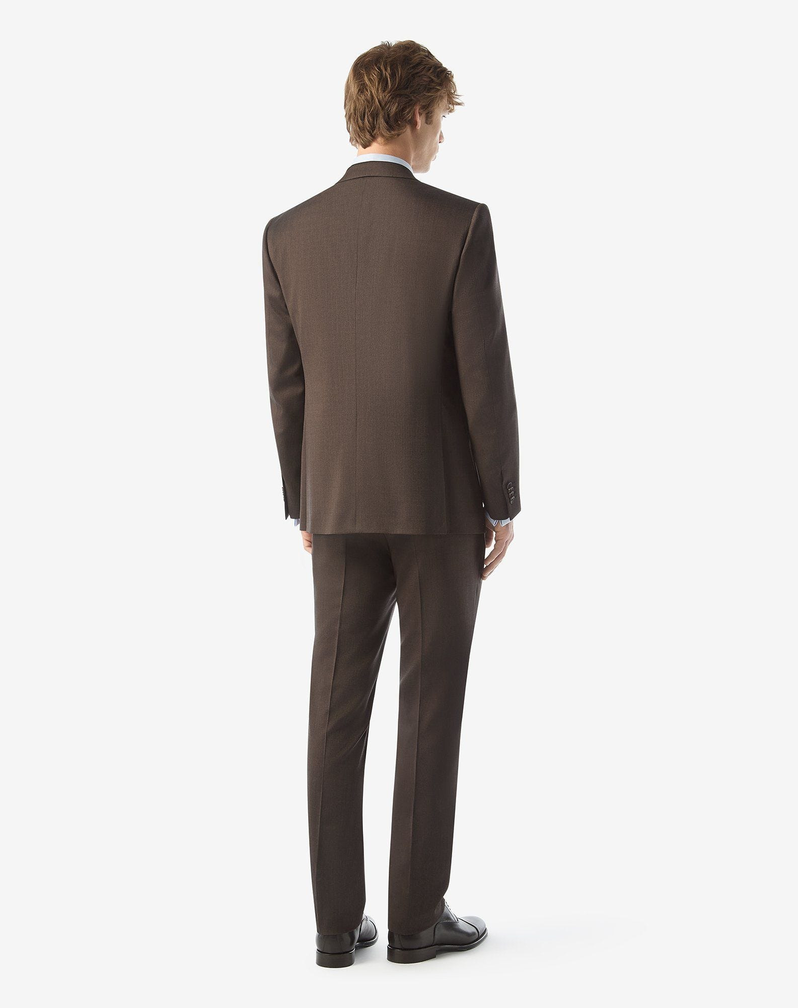 Brown stretch wool suit with waistcoat - 3