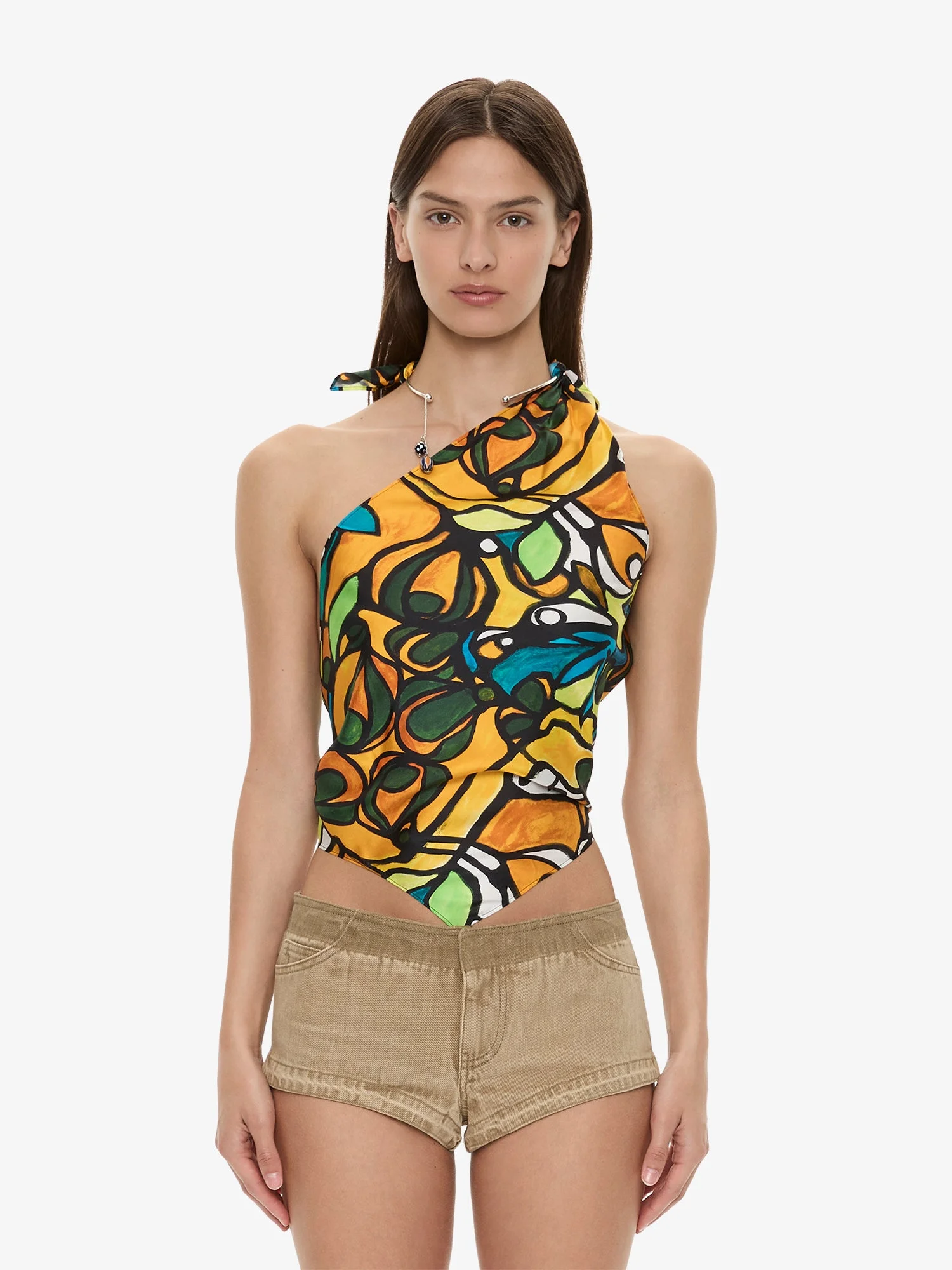 Tropic Nouveau Scarf Tie Top - 1