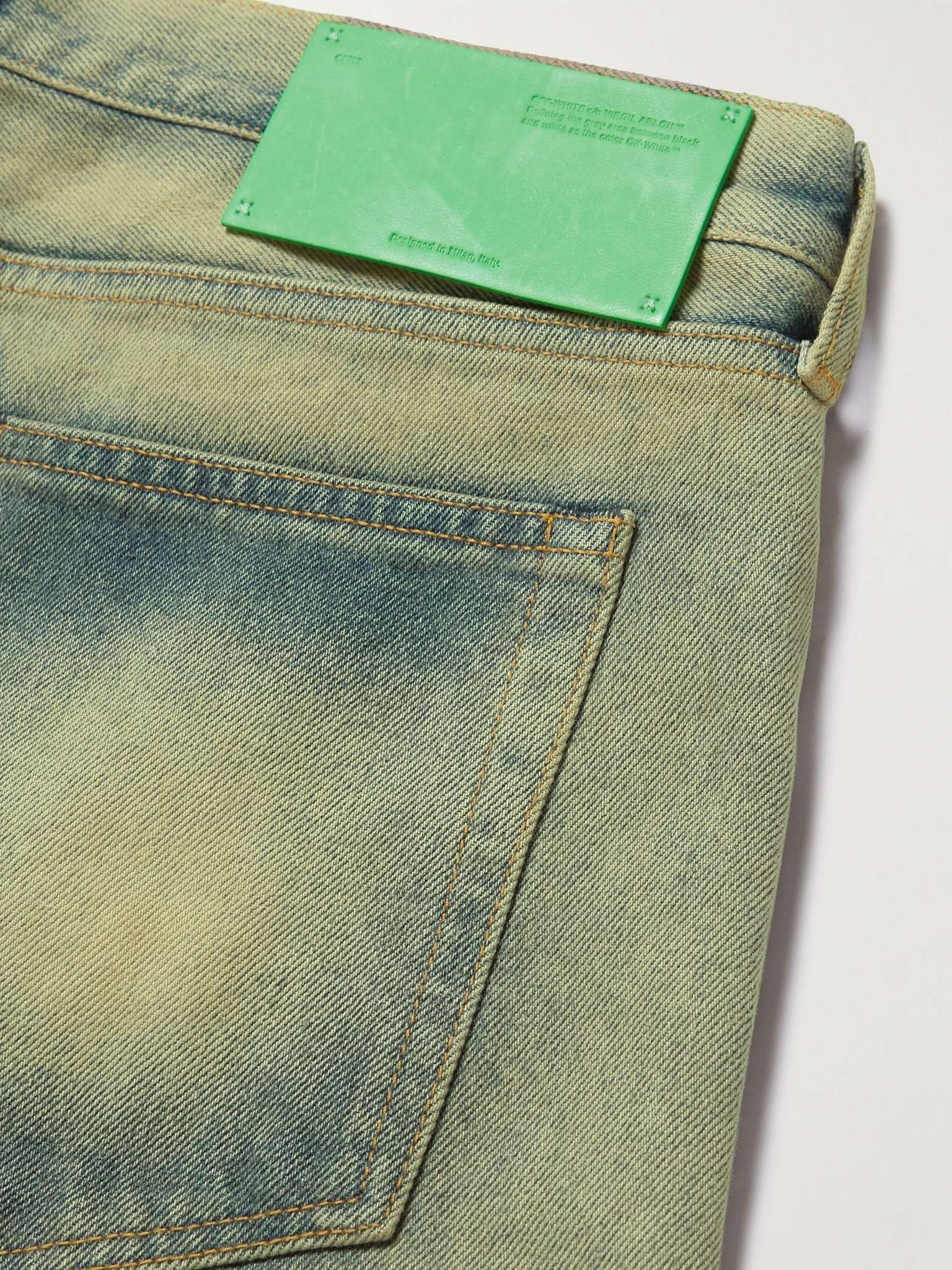 Diag Straight-Leg Bleached Appliquéd Jeans - 5