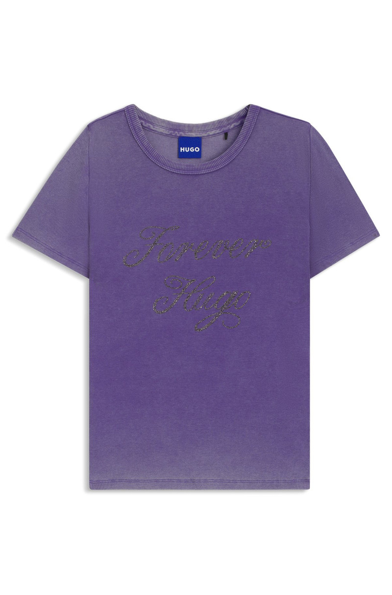 RHINESTONE-LOGO SLIM-FIT T-SHIRT IN STRETCH COTTON 1