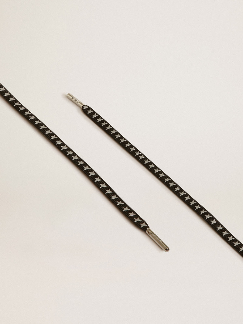 Black laces with contrasting silver stars - 1