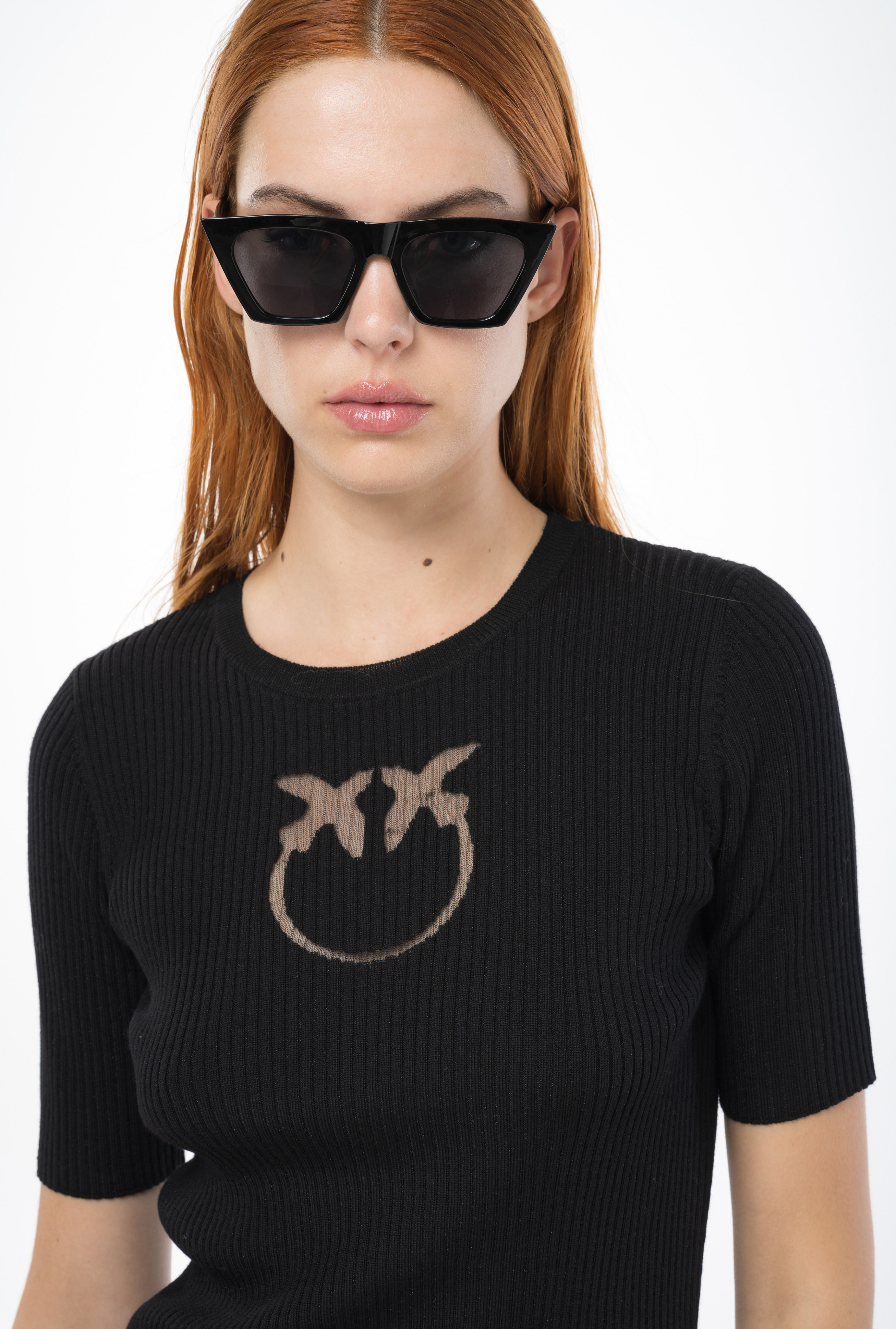 RIBBED SWEATER WITH TRANSPARENT LOVE BIRDS LOGO - 3