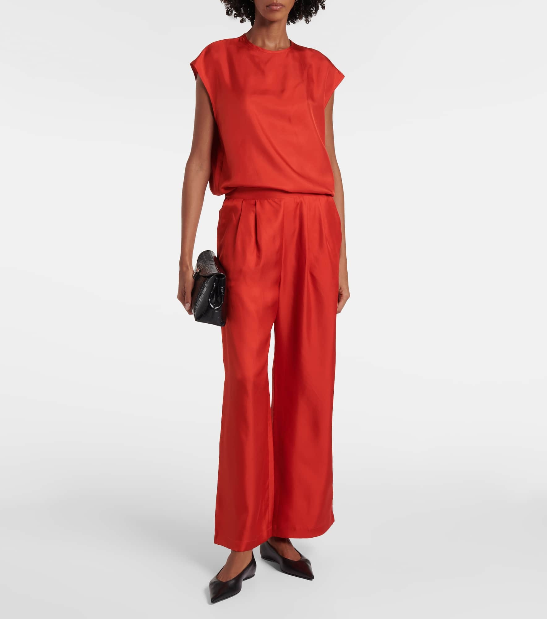 Isola silk twill wide-leg pants - 2