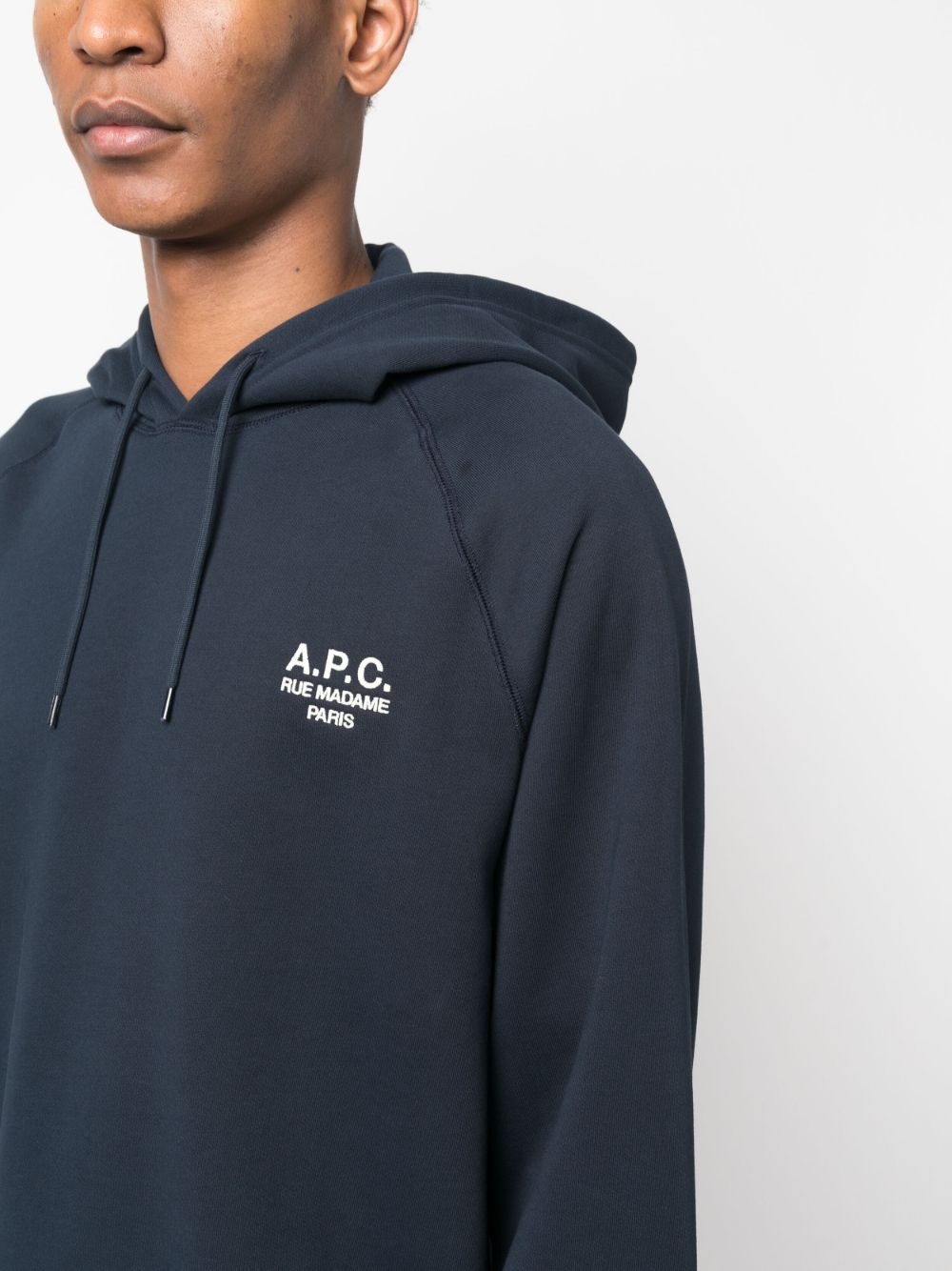 logo-embroidered cotton hoodie - 5