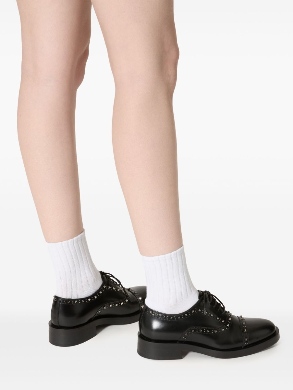 Rockstud leather brogues - 6