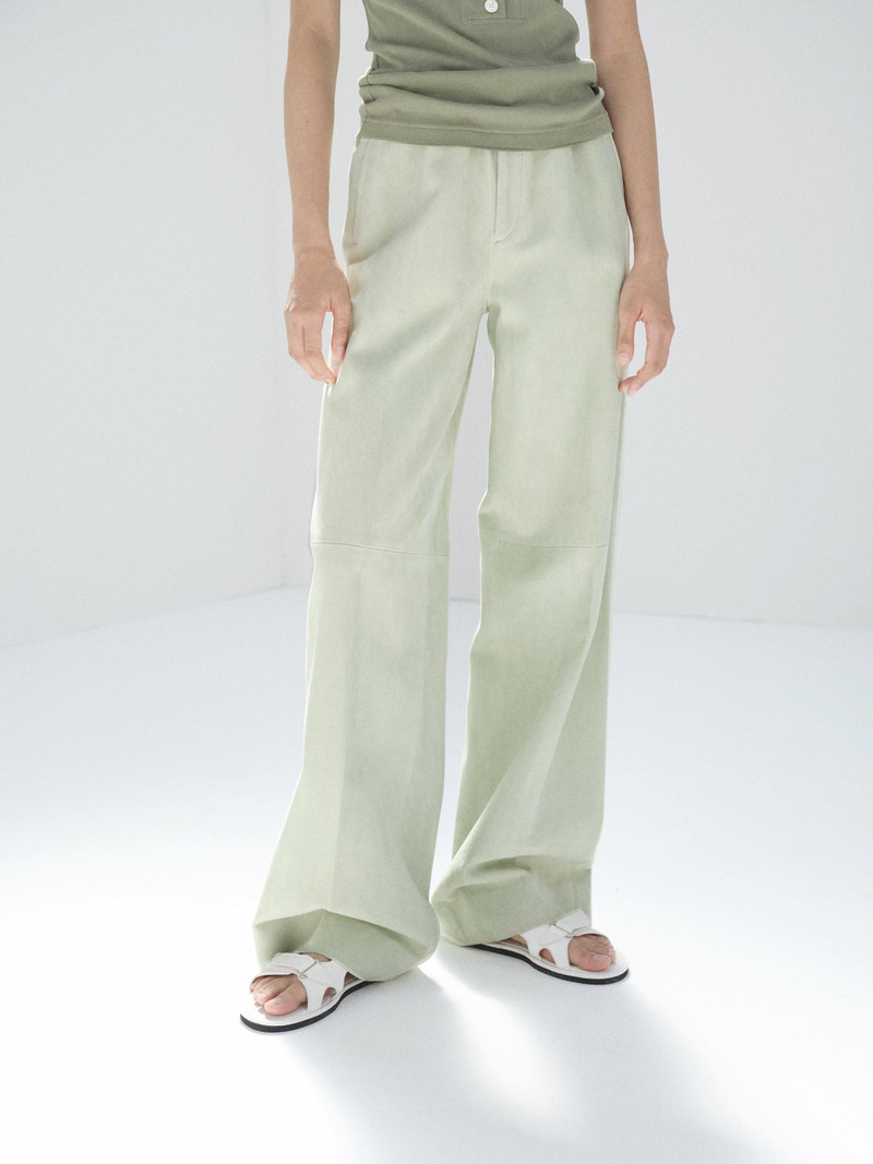 SILKY GRAIN SUEDE DRAWSTRING PANTS 3