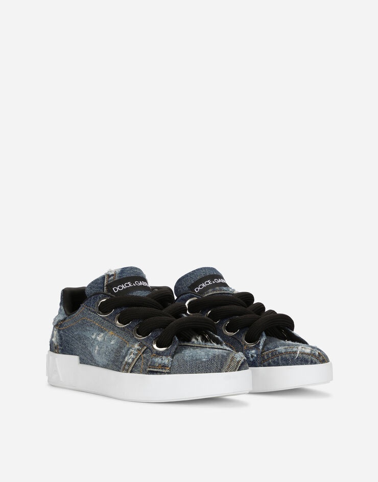 Denim patchwork Portofino sneakers - 2