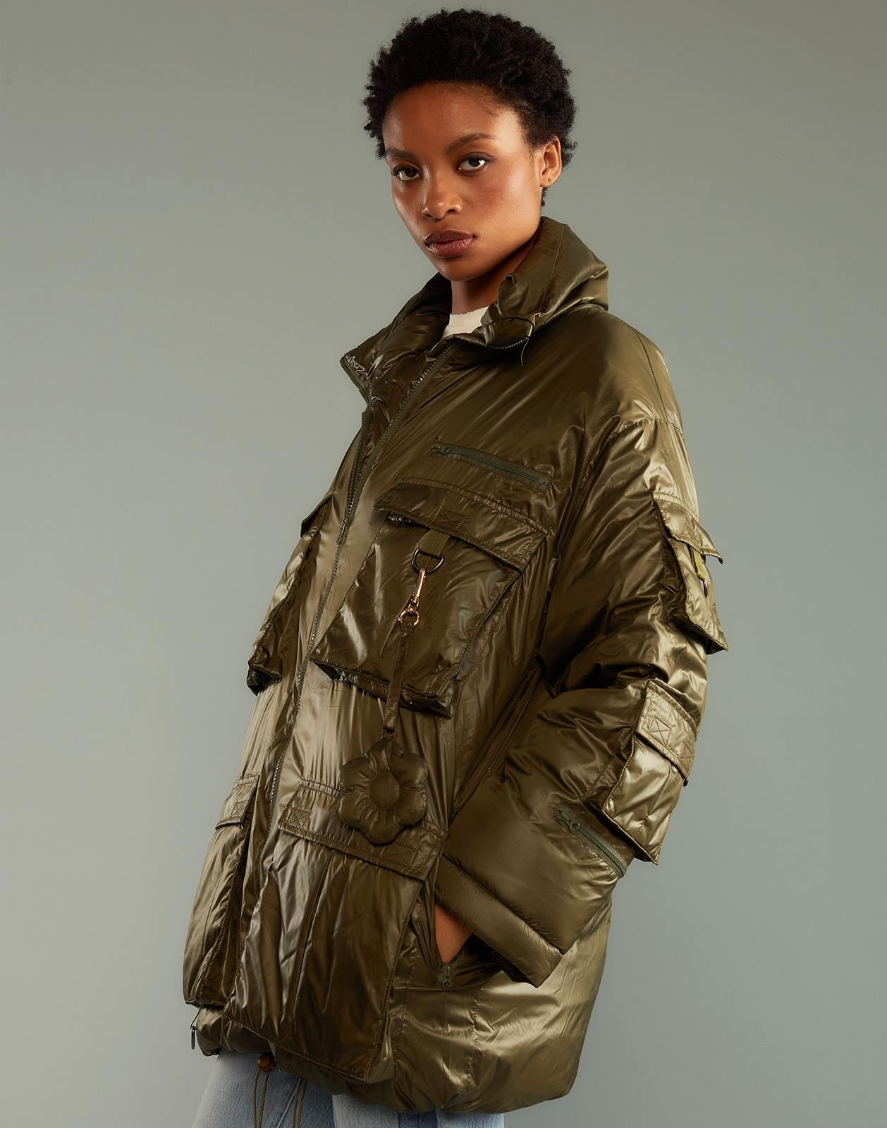 Cargo Pocket Puffer Coat - 6