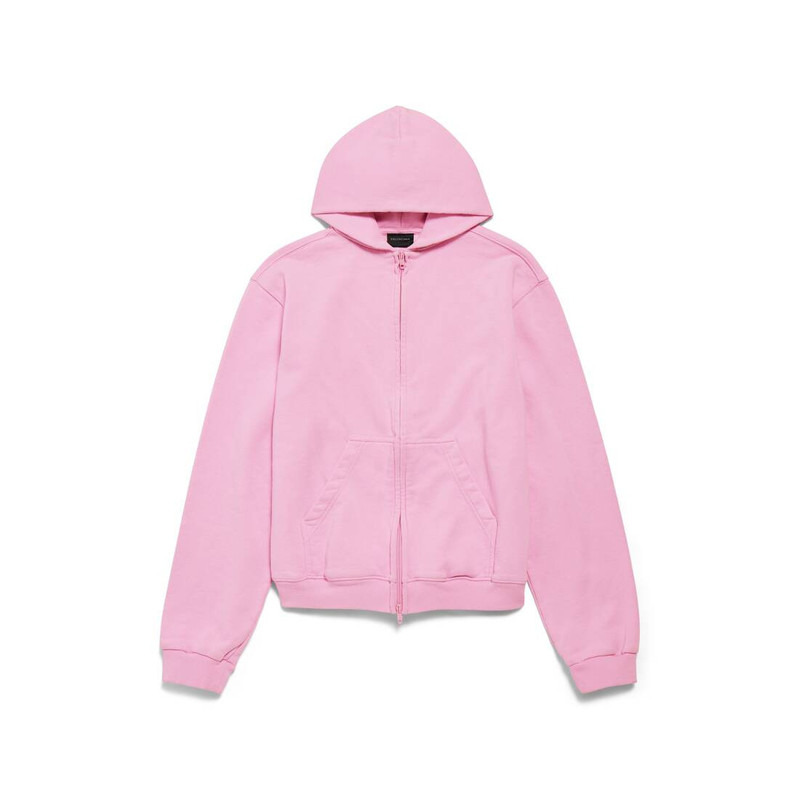 Women's Bow Zip-up Hoodie Regular Fit in Light Pink 1
