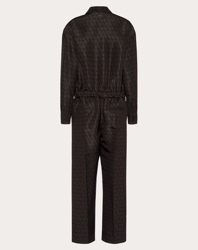 Valentino SILK FAILLE JUMPSUIT WITH ALL-OVER TOILE ICONOGRAPHE PRINT outlook