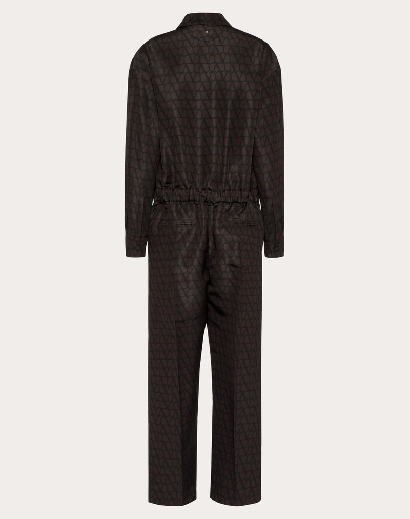 Valentino SILK FAILLE JUMPSUIT WITH ALL-OVER TOILE ICONOGRAPHE PRINT outlook