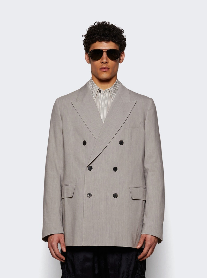 Dries Van Noten Double Breasted Blazer Grey outlook