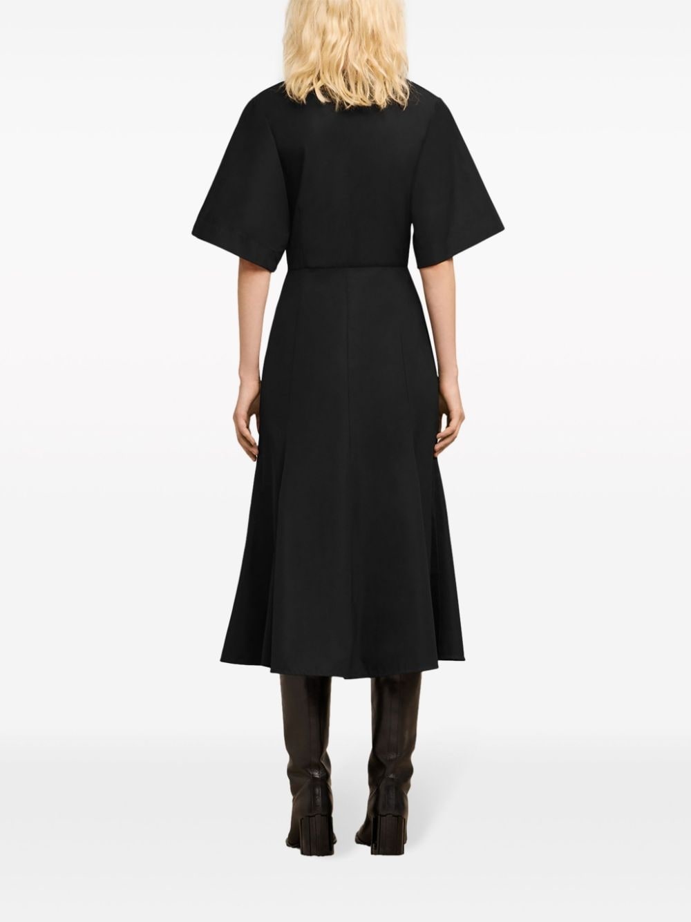 short-sleeve cotton midi dress - 4