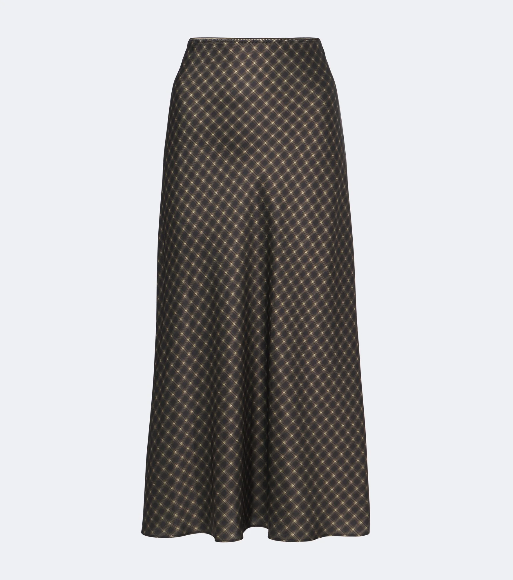 Plaid satin slip skirt - 1