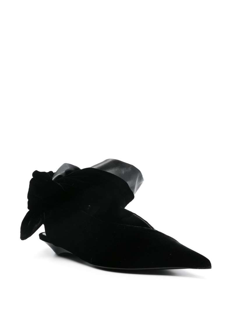 MUGLER leather knot mules outlook