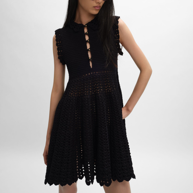 CELINE mini dress IN cotton crochet outlook