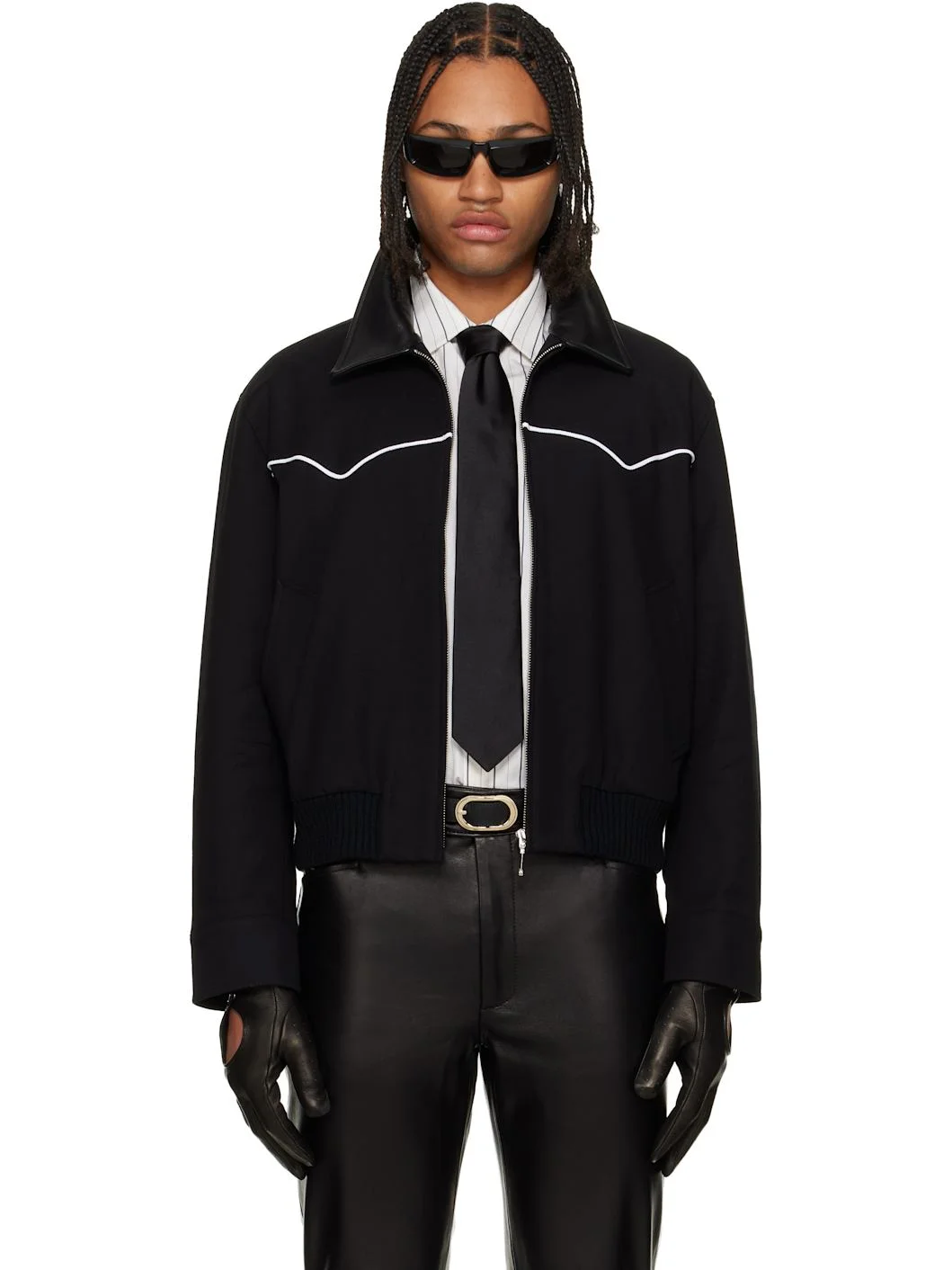 Black Western Harrington Jacket - 1