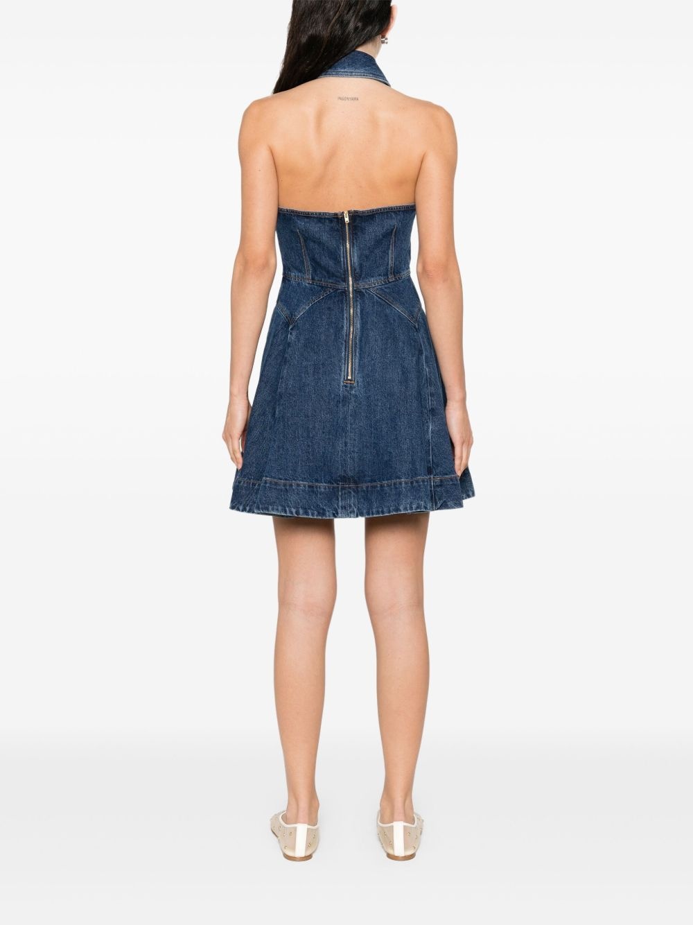 denim sleeveless mini dress - 4