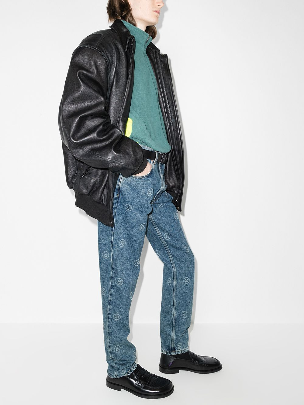 logo-print straight-leg jeans - 5