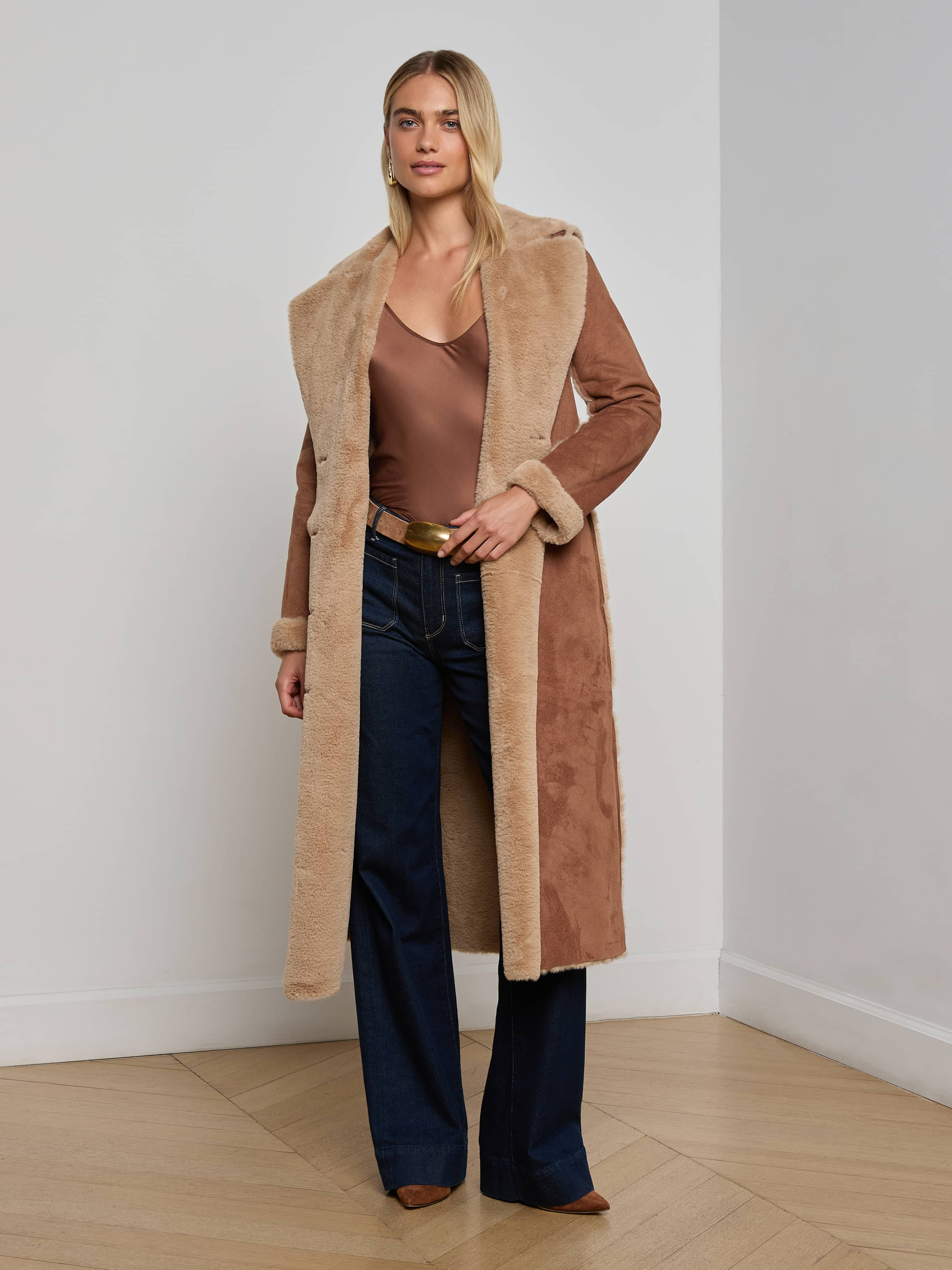 Citron Faux Fur Maxi Coat - 2